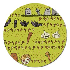 Horror Vampire Kawaii Magnet 5  (round) by Nexatart