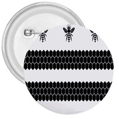 Wasp Bee Hive Black Animals 3  Buttons by Mariart