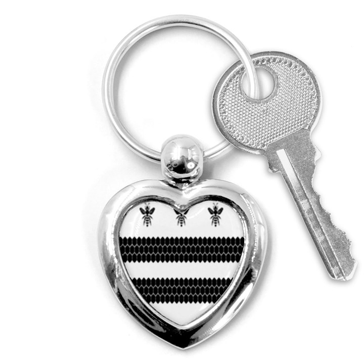 Wasp Bee Hive Black Animals Key Chains (Heart) 