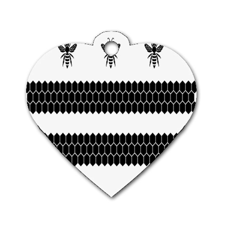 Wasp Bee Hive Black Animals Dog Tag Heart (Two Sides)