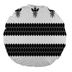 Wasp Bee Hive Black Animals Large 18  Premium Round Cushions by Mariart