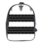 Wasp Bee Hive Black Animals School Bags (XL)  Front