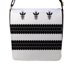 Wasp Bee Hive Black Animals Flap Messenger Bag (l)  by Mariart