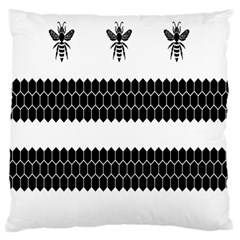 Wasp Bee Hive Black Animals Large Flano Cushion Case (one Side) by Mariart