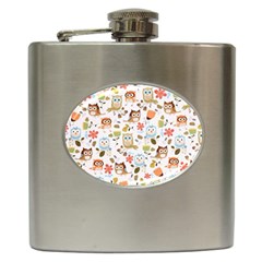 Cute Owl Hip Flask (6 Oz) by Nexatart