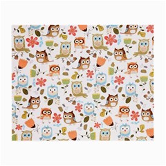 Cute Owl Small Glasses Cloth (2-side) by Nexatart