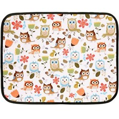 Cute Owl Fleece Blanket (mini) by Nexatart