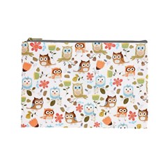 Cute Owl Cosmetic Bag (large)  by Nexatart