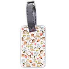 Cute Owl Luggage Tags (one Side)  by Nexatart