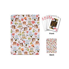 Cute Owl Playing Cards (mini)  by Nexatart