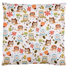 Cute Owl Large Cushion Case (one Side) by Nexatart