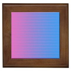 Turquoise Pink Stripe Light Blue Framed Tiles by Mariart