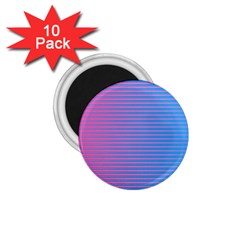 Turquoise Pink Stripe Light Blue 1 75  Magnets (10 Pack) 