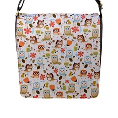 Cute Owl Flap Messenger Bag (l)  by Nexatart