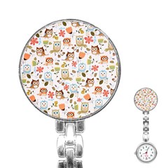 Cute Owl Stainless Steel Nurses Watch by Nexatart