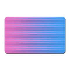 Turquoise Pink Stripe Light Blue Magnet (rectangular)