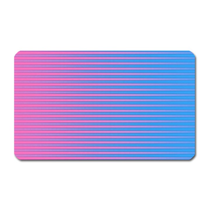 Turquoise Pink Stripe Light Blue Magnet (Rectangular)