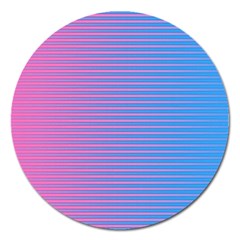 Turquoise Pink Stripe Light Blue Magnet 5  (round) by Mariart