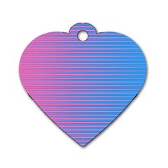 Turquoise Pink Stripe Light Blue Dog Tag Heart (one Side) by Mariart