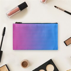 Turquoise Pink Stripe Light Blue Cosmetic Bag (small)  by Mariart