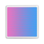 Turquoise Pink Stripe Light Blue Memory Card Reader (Square)  Front