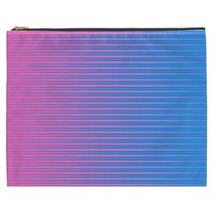 Turquoise Pink Stripe Light Blue Cosmetic Bag (xxxl)  by Mariart