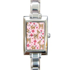 Preety Deer Cute Rectangle Italian Charm Watch by Nexatart