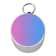 Turquoise Pink Stripe Light Blue Mini Silver Compasses by Mariart