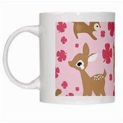 Preety Deer Cute White Mugs by Nexatart