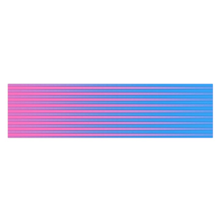 Turquoise Pink Stripe Light Blue Satin Scarf (Oblong)