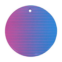 Turquoise Pink Stripe Light Blue Ornament (round) by Mariart