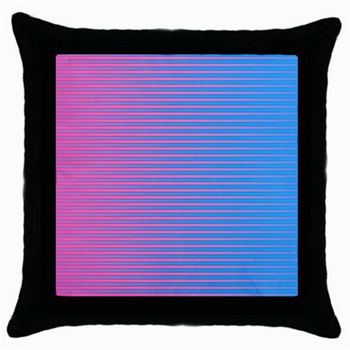 Turquoise Pink Stripe Light Blue Throw Pillow Case (Black)