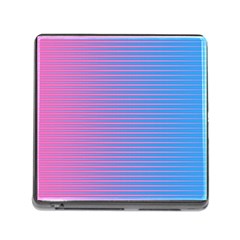 Turquoise Pink Stripe Light Blue Memory Card Reader (square) by Mariart