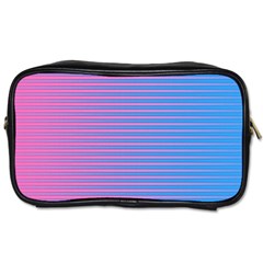 Turquoise Pink Stripe Light Blue Toiletries Bags 2-side by Mariart