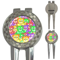 Cute Cartoon Crowd Of Colourful Kids Bears 3-in-1 Golf Divots by Nexatart