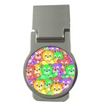 Cute Cartoon Crowd Of Colourful Kids Bears Money Clips (Round)  Front