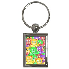 Cute Cartoon Crowd Of Colourful Kids Bears Key Chains (rectangle)  by Nexatart