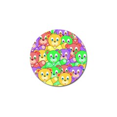 Cute Cartoon Crowd Of Colourful Kids Bears Golf Ball Marker by Nexatart