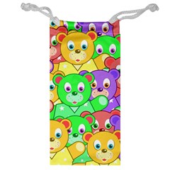 Cute Cartoon Crowd Of Colourful Kids Bears Jewelry Bag by Nexatart