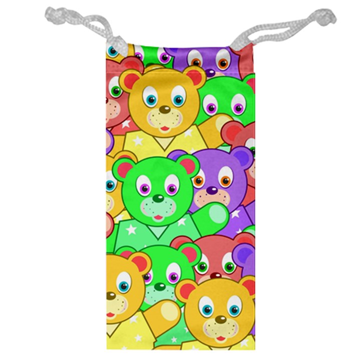 Cute Cartoon Crowd Of Colourful Kids Bears Jewelry Bag