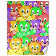 Cute Cartoon Crowd Of Colourful Kids Bears Canvas 18  X 24   by Nexatart