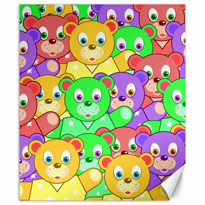 Cute Cartoon Crowd Of Colourful Kids Bears Canvas 20  x 24  