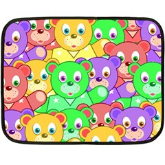 Cute Cartoon Crowd Of Colourful Kids Bears Double Sided Fleece Blanket (mini)  by Nexatart