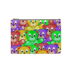 Cute Cartoon Crowd Of Colourful Kids Bears Cosmetic Bag (medium)  by Nexatart