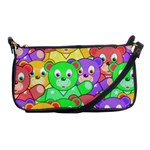 Cute Cartoon Crowd Of Colourful Kids Bears Shoulder Clutch Bags Front