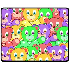 Cute Cartoon Crowd Of Colourful Kids Bears Fleece Blanket (medium)  by Nexatart