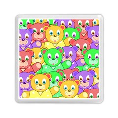 Cute Cartoon Crowd Of Colourful Kids Bears Memory Card Reader (square)  by Nexatart