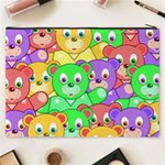 Cute Cartoon Crowd Of Colourful Kids Bears Cosmetic Bag (XXXL)  Back