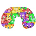 Cute Cartoon Crowd Of Colourful Kids Bears Travel Neck Pillows Front