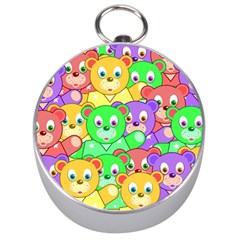 Cute Cartoon Crowd Of Colourful Kids Bears Silver Compasses by Nexatart